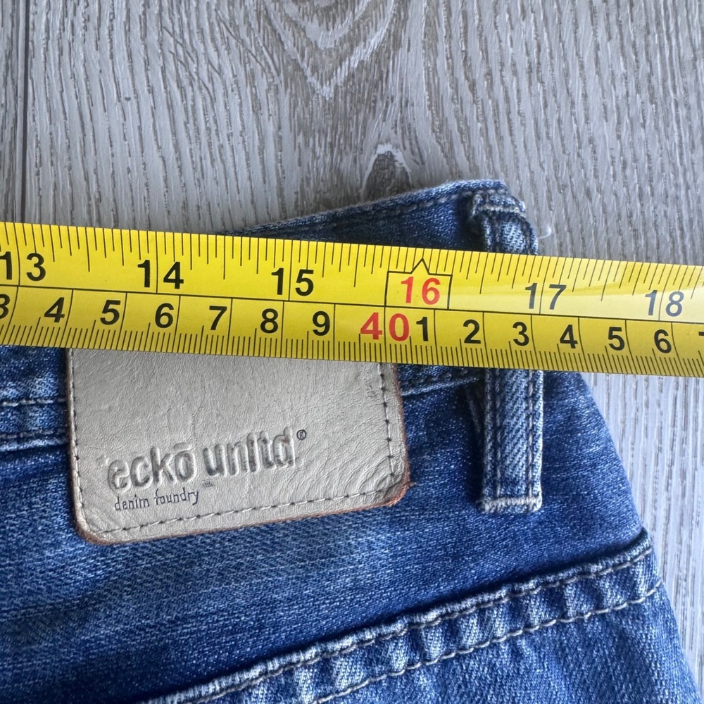 Ecko Unltd Baggy Jeans Mens 30 Y2K Embroidered Hip Hop Skater Denim Blue - Picture 5 of 9